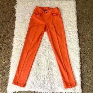 IMAN orange slim leg slacks pants, size XS